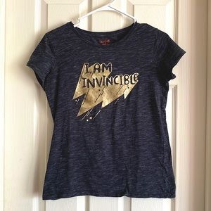 Cat & Jack Girl’s XL Tshirt Invincible Black Melange Gold